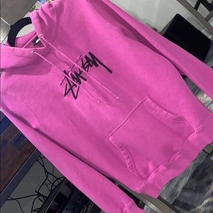 STUSSY HOODIE WOMENS SWEATSHIRT HOODIE LOGO PINK